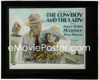 1j0617 COWBOY & THE LADY glass slide 1922 romantic c/u of Mary Miles Minter & cowboy Tom Moore!