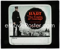 1j0618 CRADLE OF COURAGE glass slide 1920 great image of policeman William S. Hart over city!