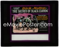 1j0658 SECRET OF BLACK CANYON glass slide 1925 cowboy hero Dick Hatton & Marilyn Mills!
