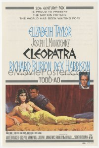 1j0389 CLEOPATRA roadshow premiere herald 1963 Terpning art of Elizabeth Taylor, Burton & Harrison!