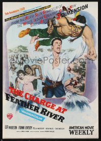 1j0578 CHARGE AT FEATHER RIVER 3D Japanese program 1953 Guy Madison fighting Native Americans, rare!
