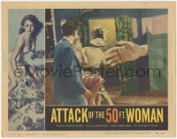 1j0948 ATTACK OF THE 50 FT WOMAN LC #7 1958 wacky fx image of giant hand attacking through doorway!