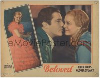 1j0959 BELOVED LC 1934 best romantic close up of John Boles & pretty Gloria Stuart, ultra rare!
