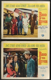1j1390 BEND OF THE RIVER 2 LCs 1952 Jimmy Stewart, Julia Adams, Arthur Kennedy, Rock Hudson, Nelson!