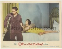 1j0981 CAT ON A HOT TIN ROOF LC #5 1958 Paul Newman remains cold to sexiest wife Elizabeth Taylor!