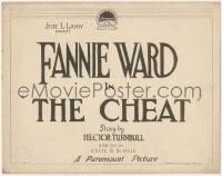 1j0874 CHEAT TC 1915 directed by Cecil B. DeMille, Fannie Ward, a true title card, ultra rare!
