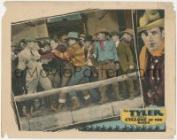 1j0992 CYCLONE OF THE RANGE LC 1927 great image of Tom Tyler & cowboys in big brawl, ultra rare!