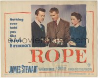 1j1147 ROPE LC #8 1948 John Dall & Joan Chandler watch Stewart w/ murder weapon, Hitchcock classic!