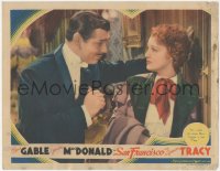 1j1152 SAN FRANCISCO LC 1936 Clark Gable tells pretty Jeanette MacDonald he's not a bad guy!