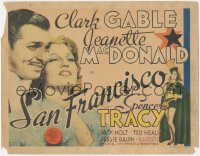 1j0917 SAN FRANCISCO TC 1936 full-length sexy Jeanette MacDonald & romantic close up w/ Clark Gable!