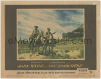 1j1155 SEARCHERS LC #8 1956 John Wayne & Jeffrey Hunter in Monument Valley from one-sheet, John Ford