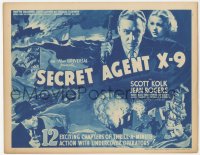 1j0919 SECRET AGENT X-9 TC 1937 Jean Rogers, Universal spy serial, cool montage art, ultra rare!