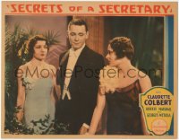 1j1156 SECRETS OF A SECRETARY LC 1931 Herbert Marshall between Claudette Colbert & Lawford, rare!