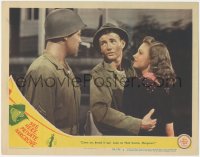 1j1157 SEE HERE PRIVATE HARGROVE LC #5 1944 soldier Robert Walker would rather hug pretty Donna Reed