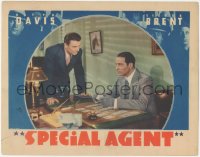 1j1174 SPECIAL AGENT LC 1935 George Brent stares at Ricard Cortez playing solitaire, ultra rare!