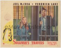 1j1182 SULLIVAN'S TRAVELS LC 1941 best image of Veronica Lake & Joel McCrea in jail, Preston Sturges