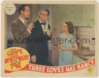 1j1198 THREE LOVES HAS NANCY LC 1938 Robert Montgomery scolds Franchot Tone talking to Janet Gaynor!