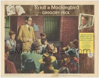 1j1201 TO KILL A MOCKINGBIRD LC #3 1962 Gregory Peck with kids face down angry mob outside jail!