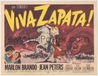 1j0929 VIVA ZAPATA TC 1952 art of Marlon Brando, Jean Peters & Anthony Quinn, John Steinbeck!