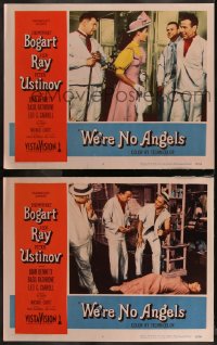1j1400 WE'RE NO ANGELS 2 LCs 1955 Humphrey Bogart, Aldo Ray & Peter Ustinov, Talbot!