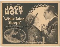 1j0930 WHILE SATAN SLEEPS TC 1922 close up of Jack Holt & Mabel Van Buren holding hands, ultra rare!