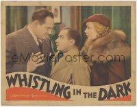 1j1221 WHISTLING IN THE DARK LC 1933 Ernest Truex cowering between Edward Arnold & Una Merkel!