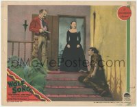 1j1230 WOLF SONG LC 1929 Lupe Velez's father holds gun on wounded Gary Cooper on stairs, rare!