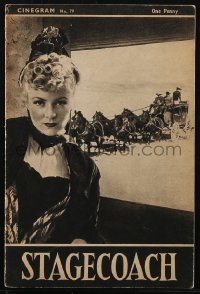 1j0469 STAGECOACH English magazine 1939 Claire Trevor, no John Wayne on the cover, Cinegram