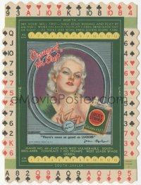 1j0023 LUCKY STRIKE 4.25x5.5 promo game 1930s cool bridge card game problem with Jean Harlow shown!