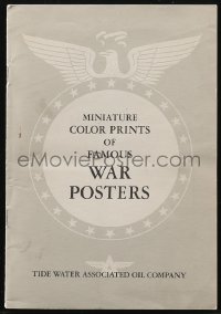 1j0057 MINIATURE COLOR PRINTS OF FAMOUS WAR POSTERS booklet 1943 with 50 tipped-in images!