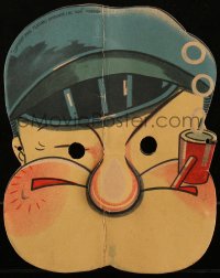 1j0039 POPEYE 7x8 paper mask 1929 great artwork of the cartoon sailor smoking his pipe!