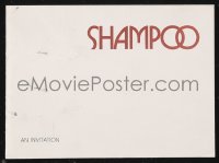 1j0133 SHAMPOO preview invitation 1975 Columbia Pictures cordially invites you to see the movie!