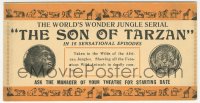 1j0309 SON OF TARZAN ink blotter 1920 Edgar Rice Burroughs, The World's Wonder Jungle Serial!