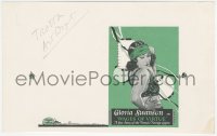 1j0009 WAGES OF VIRTUE 10x13 trade ad sample 1925 great art of sexy circus performer Gloria Swanson!