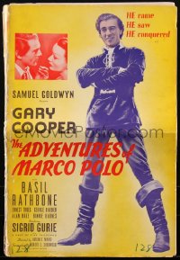1j1707 ADVENTURES OF MARCO POLO pressbook 1937 Gary Cooper, Sigrid Gurie, John Ford, very rare!