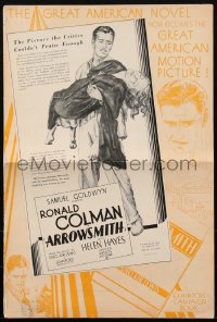 1j1710 ARROWSMITH pressbook 1931 Ronald Colman, Helen Hayes, Sinclair Lewis, John Ford, very rare!