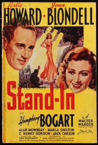 1j1701 STAND-IN pressbook 1937 Leslie Howard & Joan Blondell, plus Humphrey Bogart, very rare!
