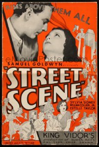 1j1775 STREET SCENE pressbook 1931 King Vidor classic, Hap Hadley art of Sylvia Sidney & cast, rare!
