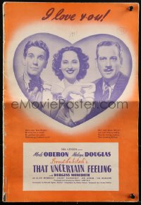 1j1777 THAT UNCERTAIN FEELING pressbook 1941 Lubitsch, Merle Oberon, Douglas & Meredith, very rare!