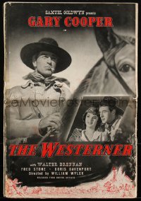 1j1787 WESTERNER pressbook 1940 Gary Cooper, Walter Brennan, directed by William Wyler, very rare!