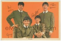 1j0228 BEATLES postcard 1964 John, Paul, George & Ringo with facsimile signatures!