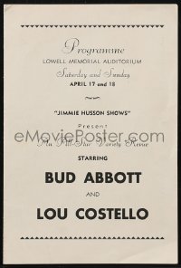 1j0358 ABBOTT & COSTELLO program 1948 all-star variety revue in Massachusetts, includes ticket!