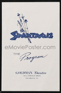 1j0365 SPARTACUS local theater program 1960 Stanley Kubrick classic starring Kirk Douglas!