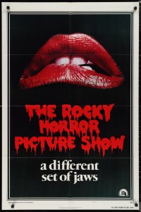 1j2130 ROCKY HORROR PICTURE SHOW int'l style A 1sh 1975 c/u lips image, a different set of jaws!