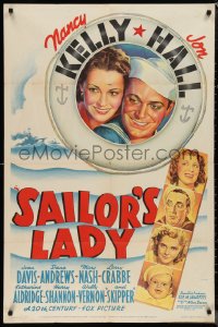 1j2135 SAILOR'S LADY 1sh 1940 art of pretty Nancy Kelly & sailor Jon Hall + cast, ultra rare!