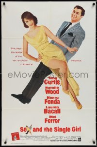 1j2146 SEX & THE SINGLE GIRL 1sh 1965 great full-length image of Tony Curtis & sexiest Natalie Wood!
