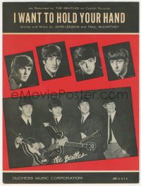 1j0347 BEATLES sheet music 1964 John, Paul, George & Ringo, I Want To Hold Your Hand!
