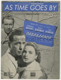 1j0350 CASABLANCA dark blue sheet music 1942 Humphrey Bogart, Ingrid Bergman, classic As Time Goes By!