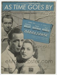 1j0349 CASABLANCA light blue sheet music 1942 Humphrey Bogart, Ingrid Bergman, classic As Time Goes By!