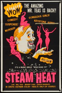 1j2169 STEAM HEAT 1sh 1963 unauthorized pseudo-sequel to Immoral Mr. Teas, sexy art!